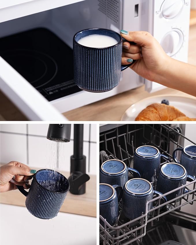 famiware Coffee Mug Set for 8, Star 12 oz Catering Mugs Cup Set - Image 7