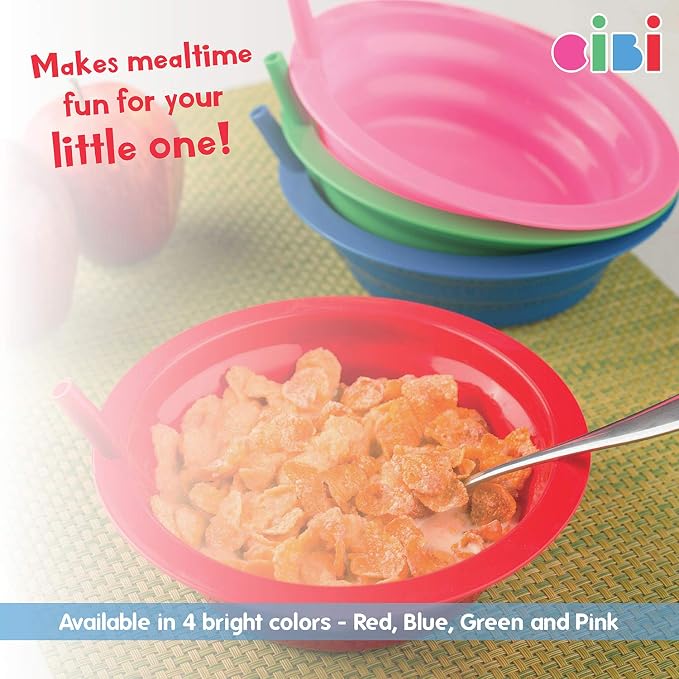 Cibi Cereal Bowls with Straws for Kids BPA-Free Plastic | Toddler Sip-A-Bowls - Image 5