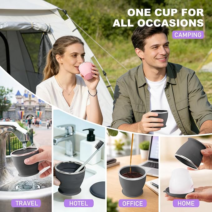 Collapsible Travel Cup, BPA-Free Reusable Water Cup | Lightweight Drinking Cups - Image 6