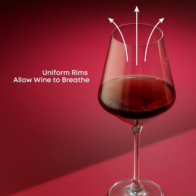 JoyJolt Layla Italian Red Wine Glasses, 17 oz Clear – Made in Europe - Image 7