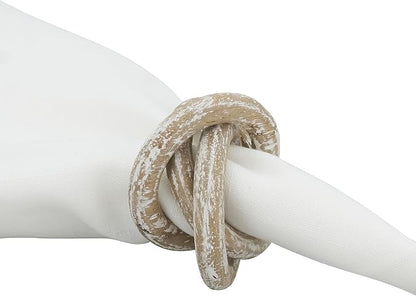 Saro Lifestyle Wooden Interlock Napkin Rings - Image 3