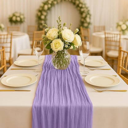 10FT Lilac Purple Cheesecloth Table Runner 120 Inch Rustic Boho Gauze Cheese by HQ-SITE