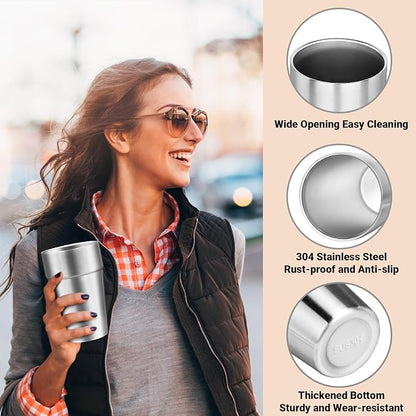 Metal Cups For Drinking, 16 oz Insulated Tumbler, 4 Pack Double Wall - Image 4