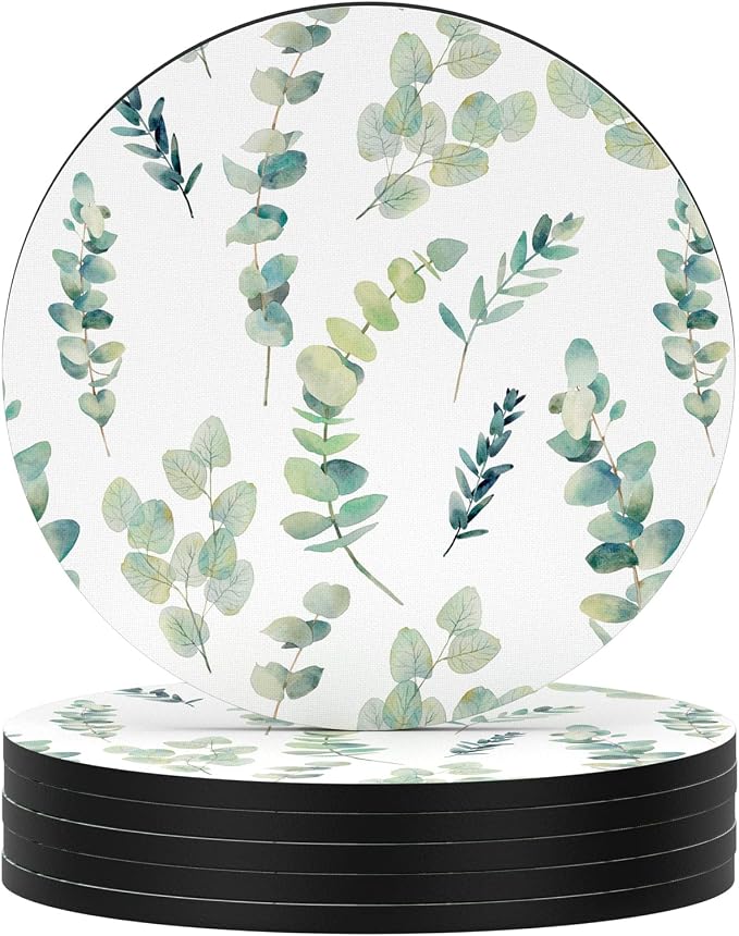 Nipichsha Coasters for Drinks, Kitchen Home Decor Housewarming Gift, Round 4 in by Nipichsha