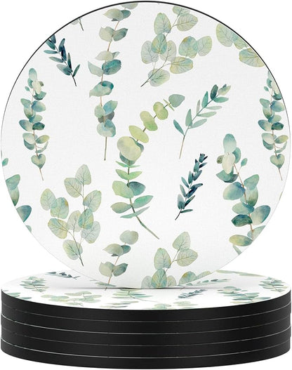 Nipichsha Coasters for Drinks, Kitchen Home Decor Housewarming Gift, Round 4 in by Nipichsha