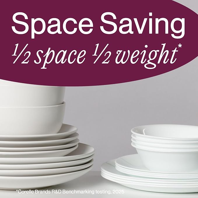Corelle Vitrelle 18 Piece Glass Dinnerware Sets Service - Image 7