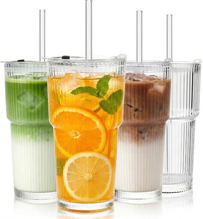 Haundry 20oz Ribbed Glass Cups by Haundry