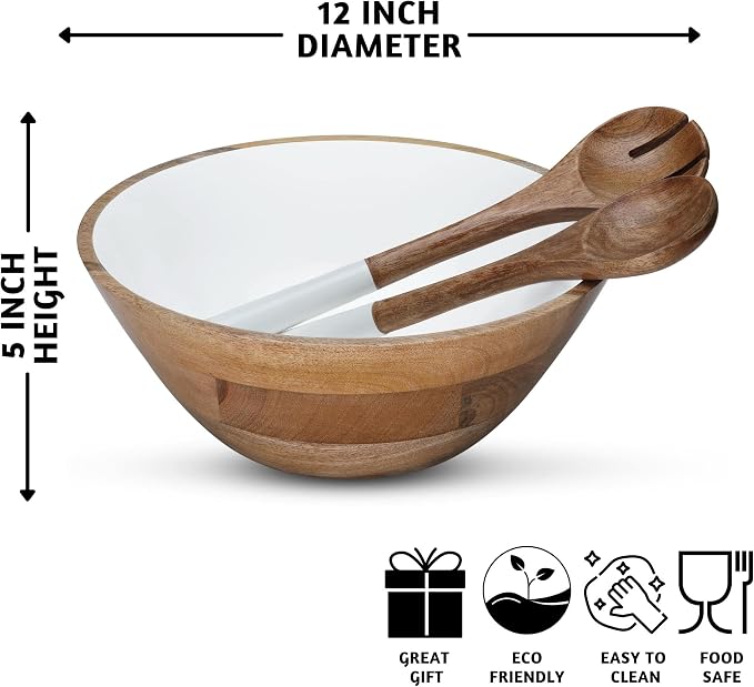 Folkulture Wooden Salad Bowls, Bowls - Image 4