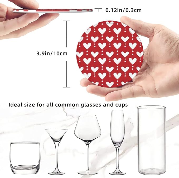 Valentines Day Red Heart Coasters - Image 3