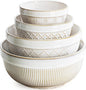 getstar Large Serving Bowls Set of 4, 12/26/42/64 oz Ceramic Stoneware Nesting Bowls Set, Microwave and Dishwasher Safe, Farmhouse Kitchen Versatile Prep Bowls for Fruit Salad Pasta Dessert Cereal