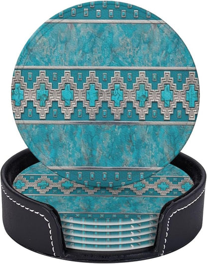 6 Pcs Silver Santa Southwest Turquoise Arizona Desert Western Lodge Leather by Jfniub