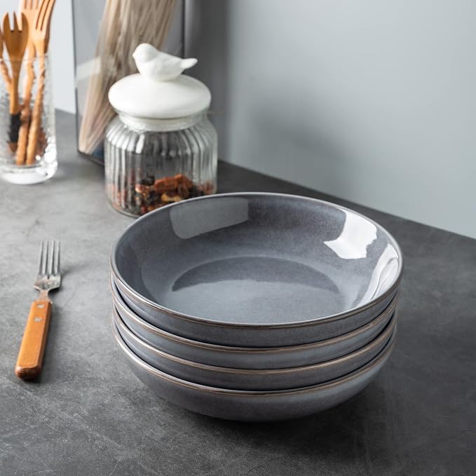 AmorArc 8.5'' Large Pasta Bowls, 36oz Stoneware Pasta Serving Bowls Set of 4 - Image 4