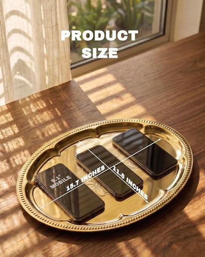 4-Pack 15.7" x 11.8" Gold Serving Trays - Image 3