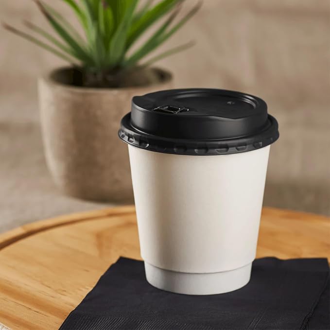 Karat 10 oz Double-Wall Insulated Coffee Cup White Paper Hot Cup - Image 6