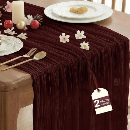 IVAPUPU Burgundy Red Table Runner 120 Inches by IVAPUPU