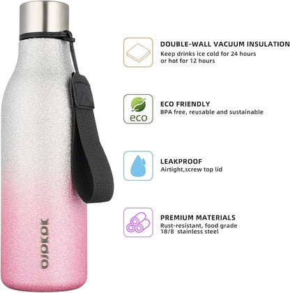 BJPKPK 18oz Insulated Water Bottle, Stainless Steel Bottle - Image 2