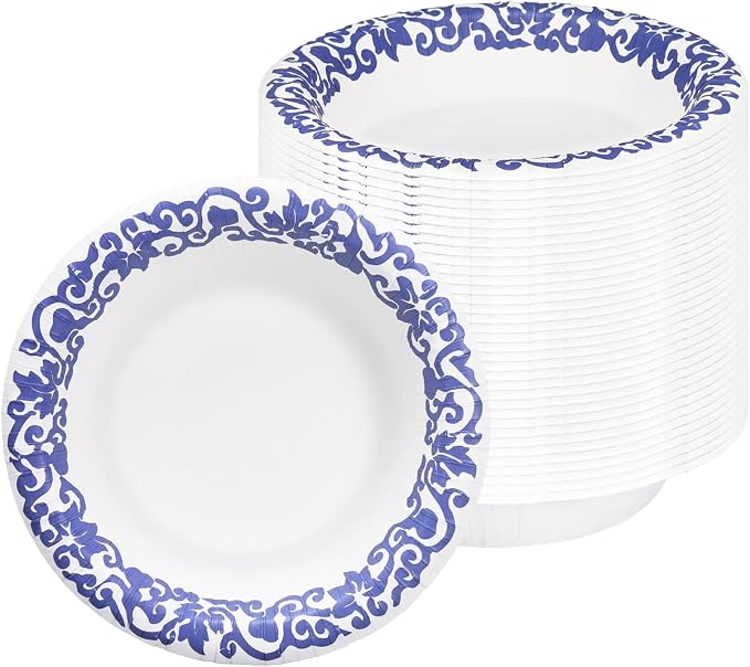 30 Count Paper Bowls 16 Oz, Large Bowls Disposable Heavy Duty, Microwave & by DTFMZOV