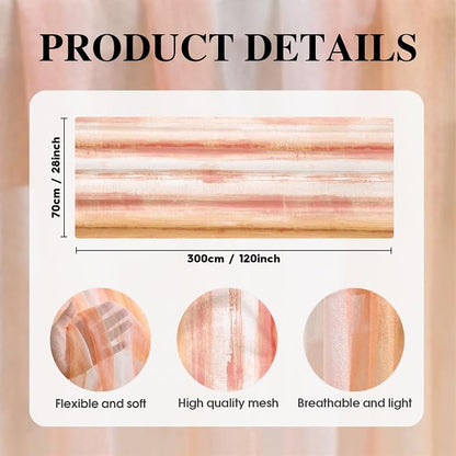 Artoid Mode Boho Orange Stripes Fall Thanksgiving Chiffon Table Runner 120 - Image 6