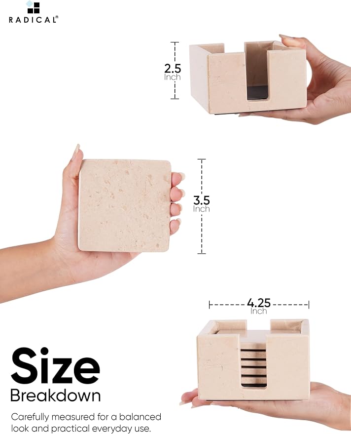 Radicaln Square Marble Coasters Set of 6 - Image 7