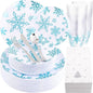 175Pcs Christmas Plates and Napkins Disposable Dinnerware Set by WDF