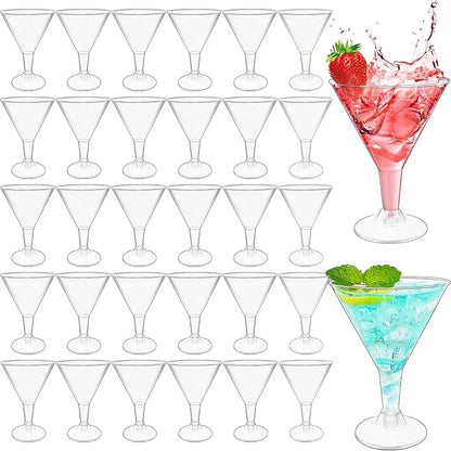 50 Pack 7 oz Plastic Martini Glasses by Alaeseje