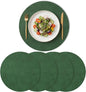 Artoid Mode Green Faux Leather Placemats Set of 4, 15 Inch Waterproof Wipeable Heat Resistant Vinyl Place Mats, Reversible Table Mats for St. Patrick's Day Dining Decor