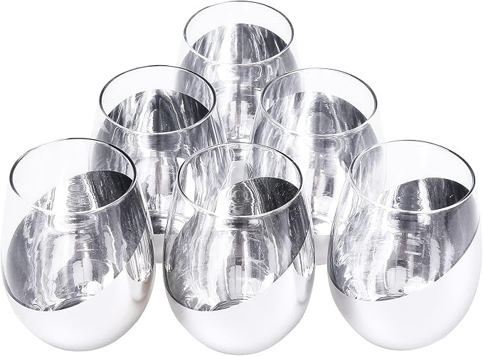 MyGift Modern Stemless Wine Glass Set of 6 - Image 8