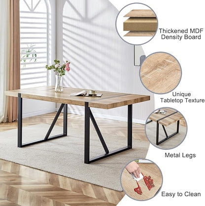 9 Piece Dining Table Set,Modern 71'' Rectangle Wood Kitchen Table and Fabric Dining Chairs Set of 8,Dining Table Set for 8,Ideal for Kitchen Dining Room