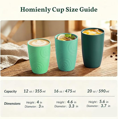 Homienly Cups for Drinking 12oz Daily Use Cups Dishwasher Safe Plastic Cups - Image 9