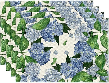 Artoid Mode Watercolor Hydrangea Placemats by ArtoidMode