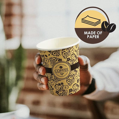 PAMI Disposable Paper Coffee Cups 8 oz, Single-Use, Leak Resistant - Image 3