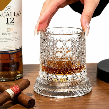 Rotating Whiskey Glass 280ML, Crystal Clear Crystal Spinning Drinking Glass - Image 5