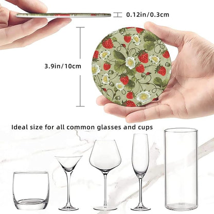 6 Pcs Strawberry Ladybug Leather Coasters - Image 8