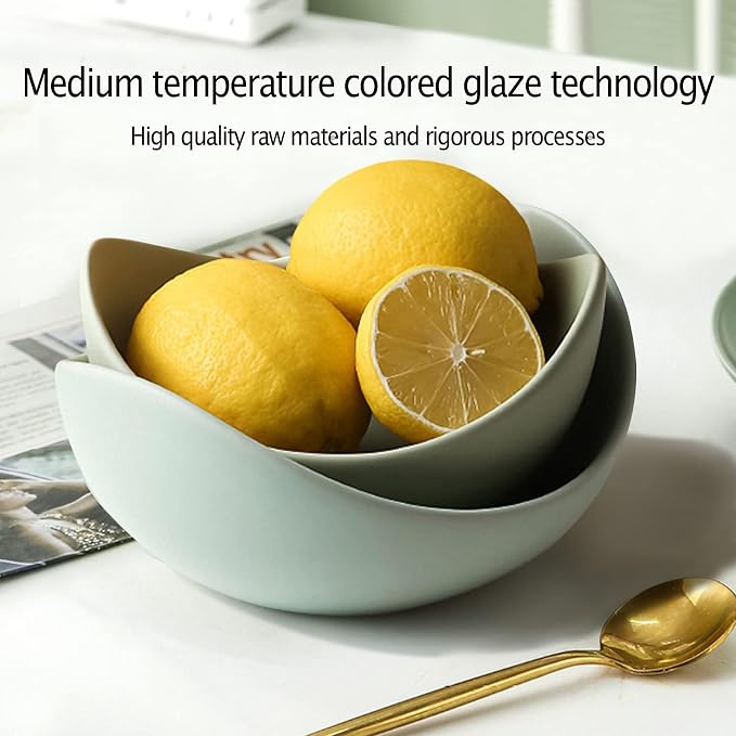Notakia Salad Decorative Bowls Lotus Shaped Pasta Bowls Dishwasher Safe - Image 4