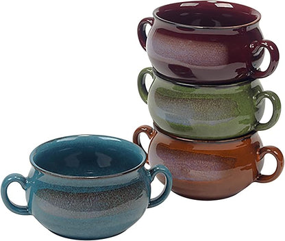 Stoneware 24oz Reactive Glaze Soup Crocks Set of 4: Perfect by CERTIFIEDINTERNATIONAL