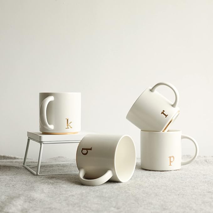 COLLECTIVE HOME Ceramic Coffee Mug, 15 oz Monogram Cup - Image 7