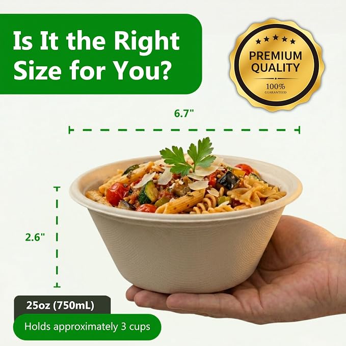 25 oz Bamboo Disposable Bowls - Image 2