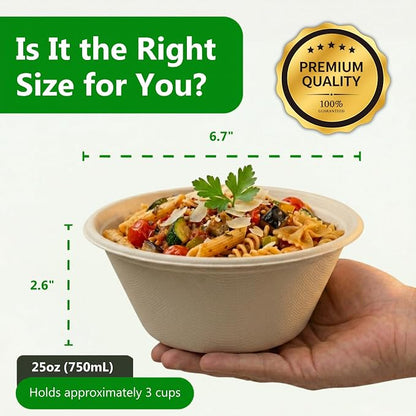 25 oz Bamboo Disposable Bowls - Image 2