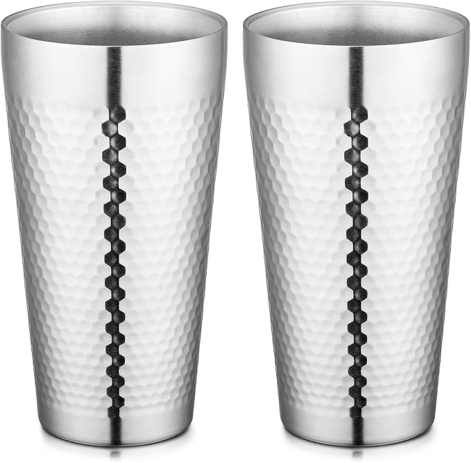 Beasea Stainless Steel Cups 19 oz, 2 Pack Large 18.6oz 550ml Stainless Steel by Beasea