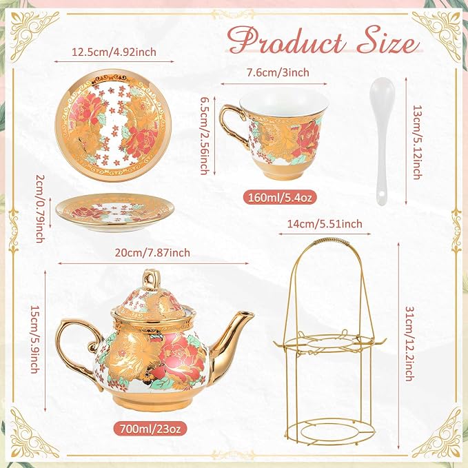 Zhehao 20 Pcs Porcelain Tea Set - Image 2