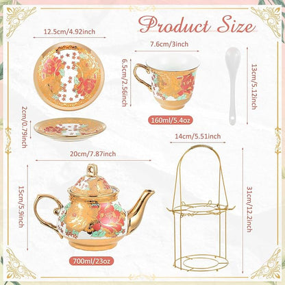 Zhehao 20 Pcs Porcelain Tea Set - Image 2