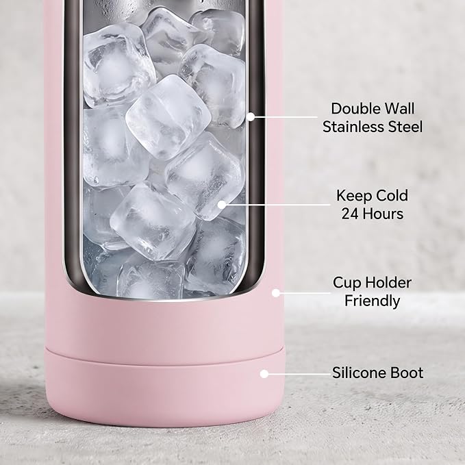 Fijinhom 18oz Insulated Stainless Steel Water Bottle, Wide Mouth Double Wall - Image 4