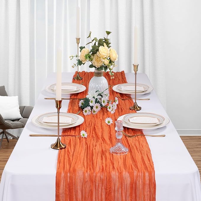 12 Pack Orange Cheesecloth Table Runner 10Ft Spring Gauze Cheese Cloth Table - Image 3