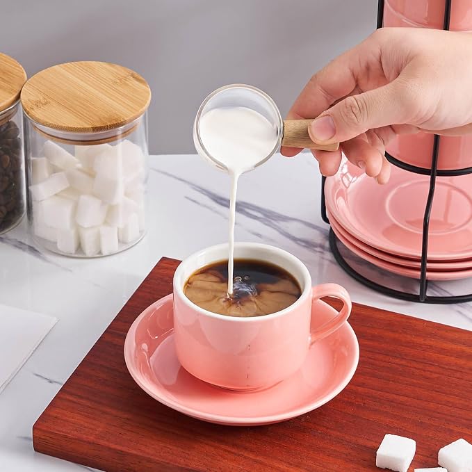 YOLIFE 8oz Porcelain Stackable Cappuccino Cups - Image 6