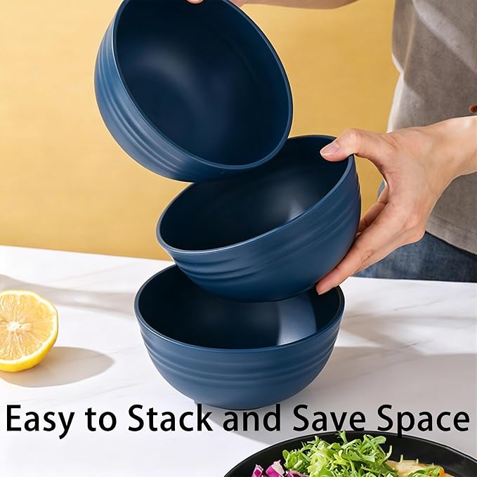 Unbreakable Wheat Straw Cereal Bowls Set of 6, 24 oz Microwave and Dishwasher - Image 5