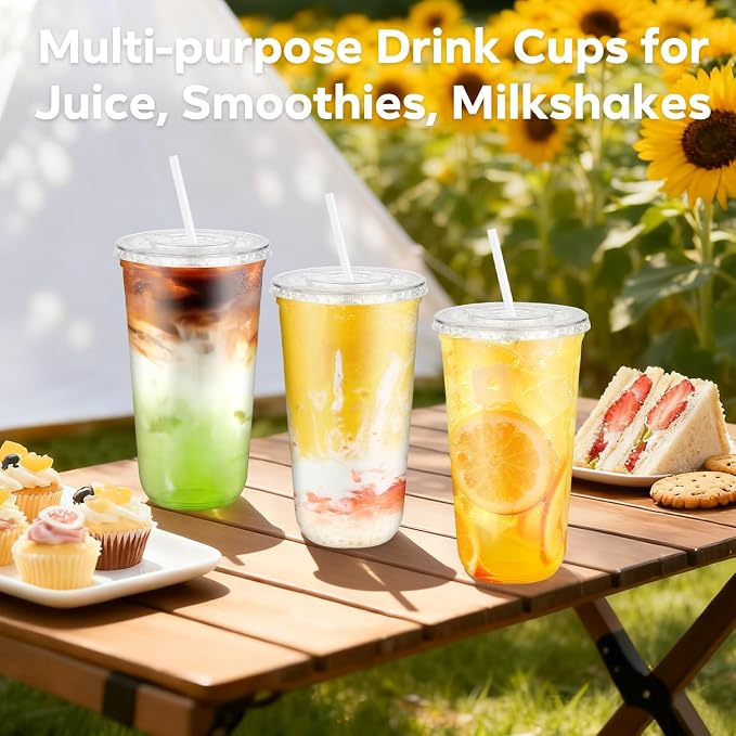 100 Pack 20 oz Round Bottom Plastic Cups - Image 7