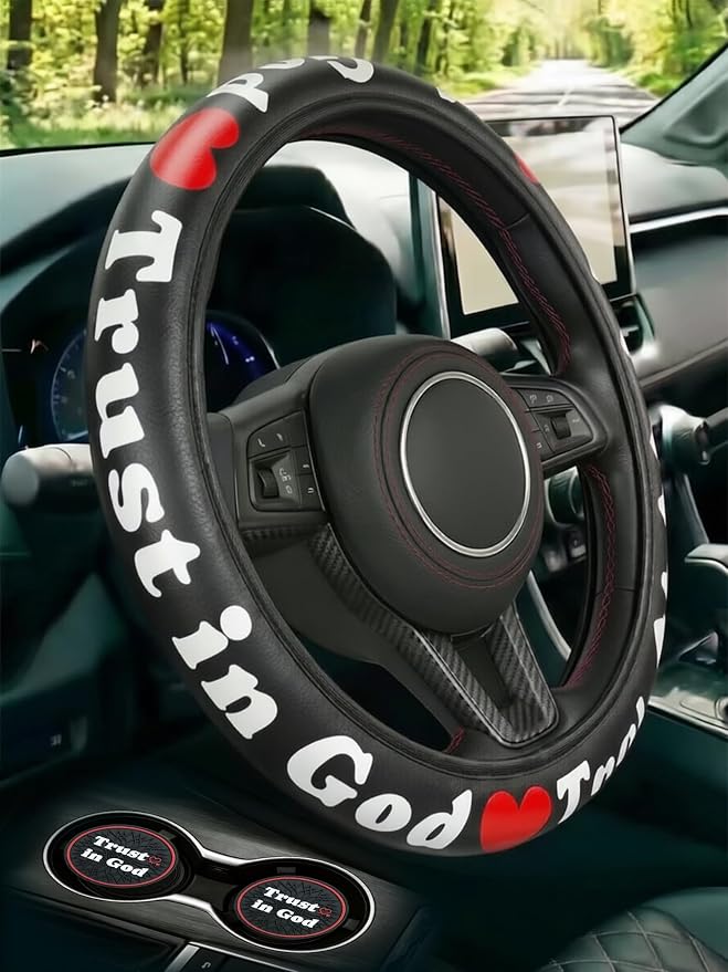 Christian Trust in God Steering Wheel Cover by Unknown