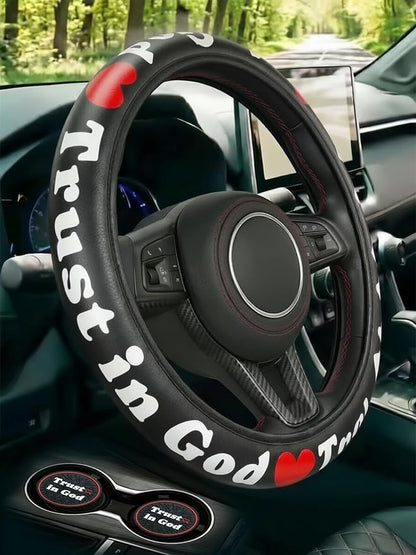 Christian Trust in God Steering Wheel Cover by Unknown