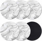 White Gray Marble Coasters Set of 6, Modern Minimalist Abstract Texture Soft by PIEPLE