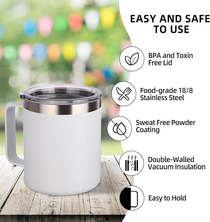 Volhoply 14oz Insulated Stainless Steel Coffee Mug - Image 4